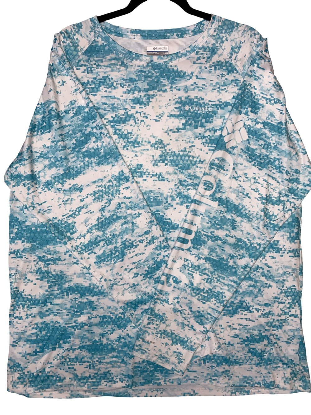 Columbia PFG Performance Fishing Shirt Men’s XXL Blue Camo Long Sleeve - Picture 6 of 6